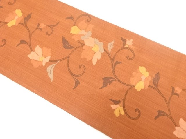 JAPANESE KIMONO / FUKURO OBI / WOVEN FLORAL ARABESQUE